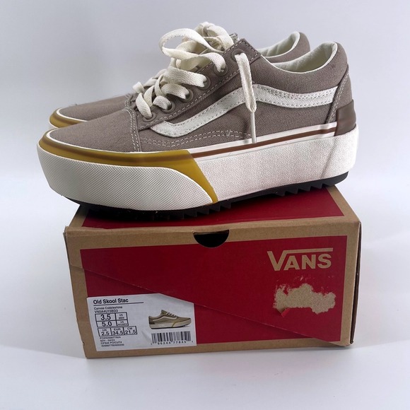 Vans Shoes - Vans Old Skool Stac Canvas Cobblestone Women's Platform Sneakers VN0A4U15BD3  5
